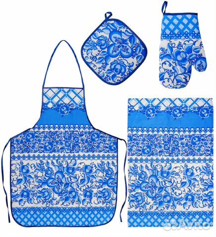 Кухонный Набор: Фартук Полотенце Варежка-Прихватка