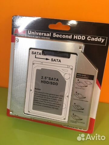 2.5 SATA «салазки» в привод DVD под HDD или SSD