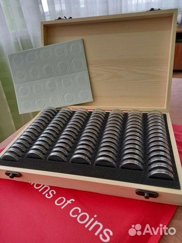 Бокс планшет альбом для хранения монет в капсулах