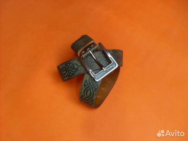 Мужской кожаный ремень ручной работы