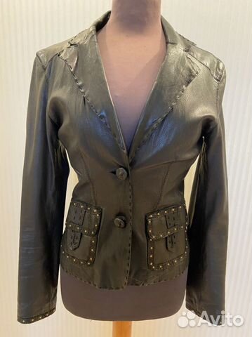 Куртка из лайки пиджак кожаный дизайнерский 42