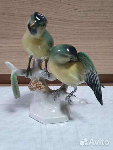 Фарфоровые статуэтки птицы Германия Рудольштадт Ун