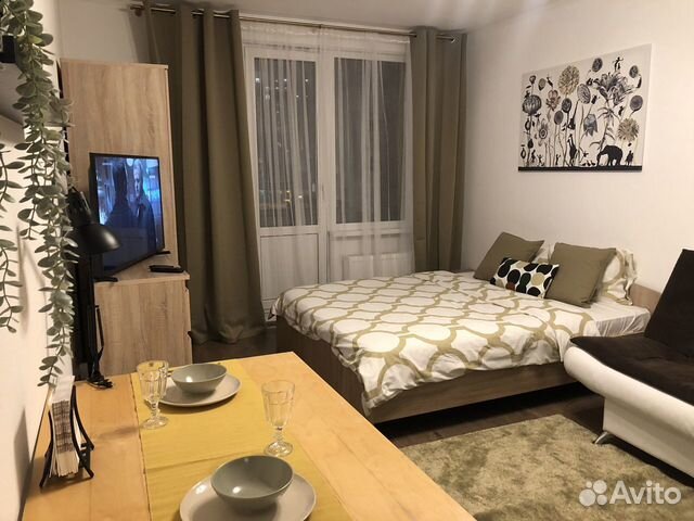 

Квартира-студия, 27 м², 2 кровати