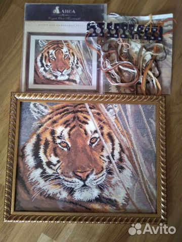 Тигр,символ года.Вышивка крестом