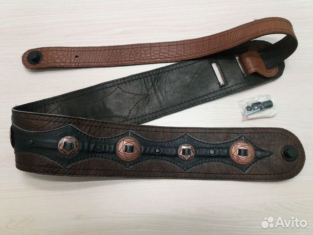 Ремень гитарный кожаный авторский