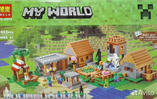 Конструктор майнкрафт большая деревня 1622 дет