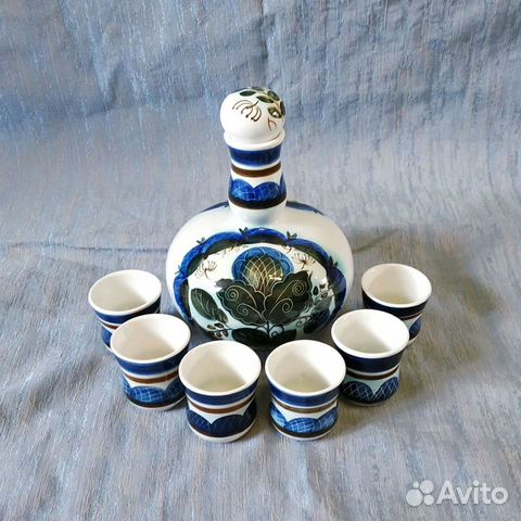 Штоф графин с рюмками СССР керамика