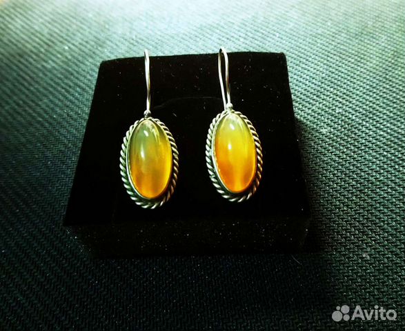 Серьги сердолик СССР винтаж