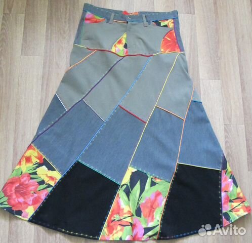 Новая длинная в пол юбка р.52 джинс