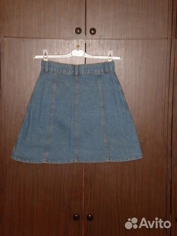 Юбка мини молодёжная Италия джинс р 44-46 хлопок