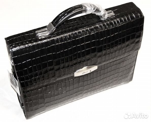 Мужской кожаный портфель Brioni reptile black Мужской кожаный портфель Brioni reptile black
