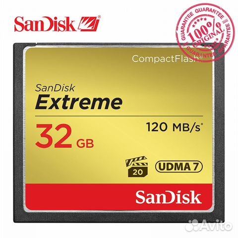 Карта памяти Sandisk CF 32Gb extreme 800x 120 mb/s