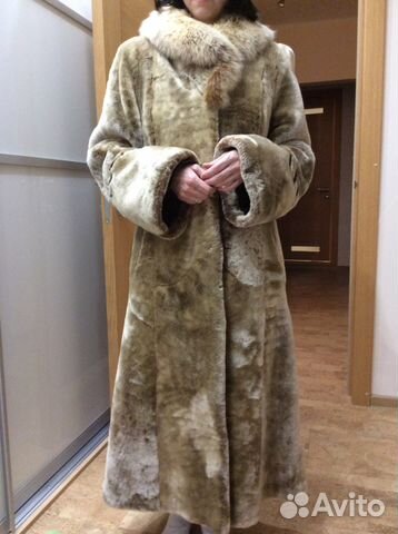 Шуба мутон+песец Шуба мутон+песец