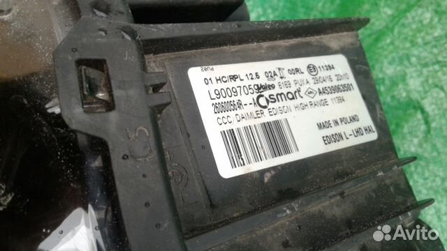 Smart Fortwo фара левая L90097059 Smart Fortwo фара левая L90097059
