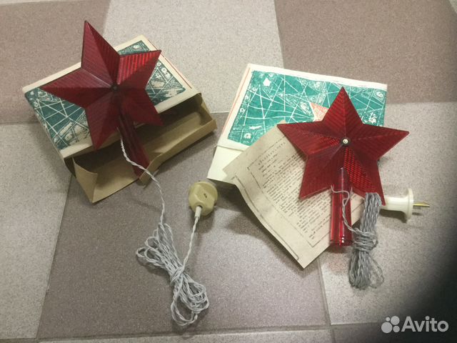 Ретро звезды на ёлку, СССР, от сети 220В, новые Ретро звезды на ёлку, СССР, от сети 220В, новые