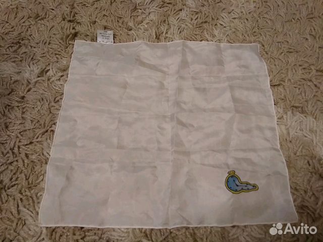 Платок натуральный шелк, часы Дали