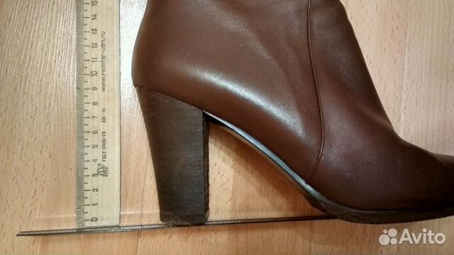 Сапоги осенние кожаные коричневые р.39-40