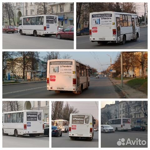 Реклама на задних стеклах маршрутных такси в Орле