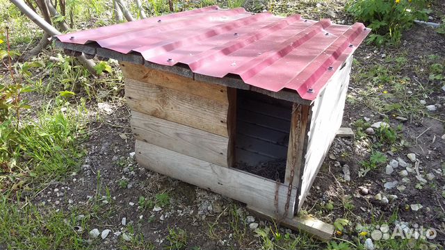 Утепленная будка для собаки с металлической крышей купить на Зозу.ру - фотография № 2
