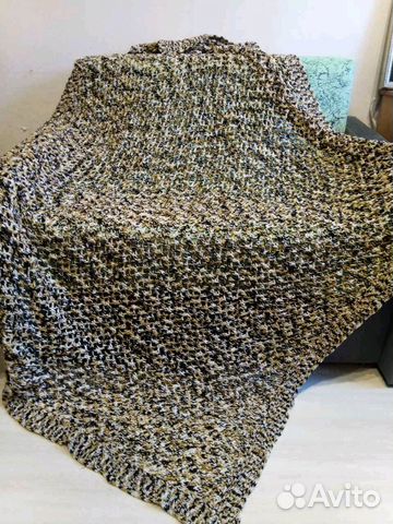 Ажурный плед ручной работы