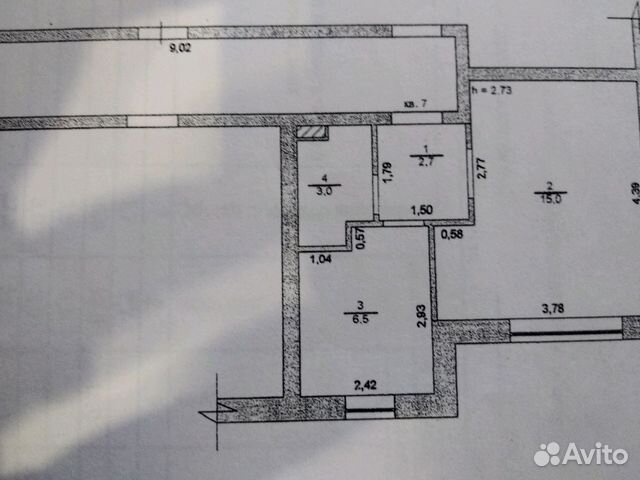 1-к квартира, 27 м², 1/3 эт.