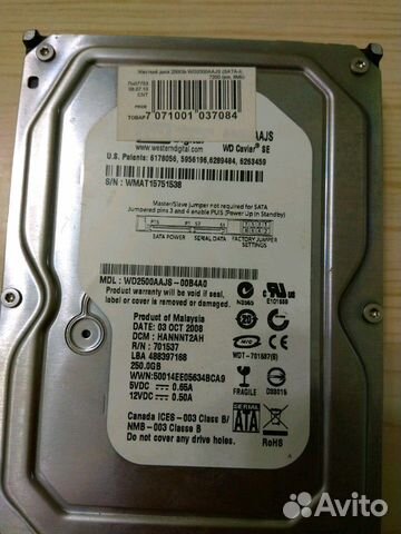 Жёсткий диск 250Gb WD WD2500aajs SATA