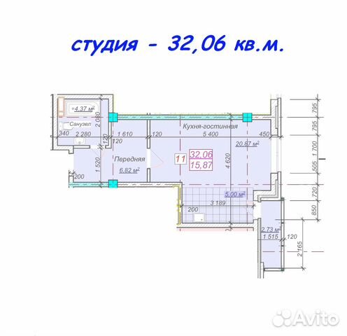 Студия, 32 м², 5/16 эт.