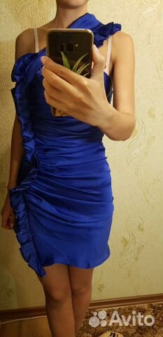 Платье синее праздничное