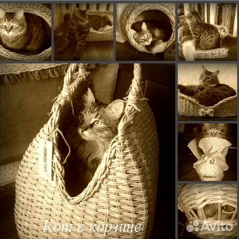 Лежанки и домики для кошек плетеные купить на Зозу.ру - фотография № 1
