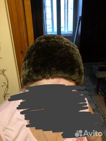Женская шапка натуральный мутон вязанная зима разм
