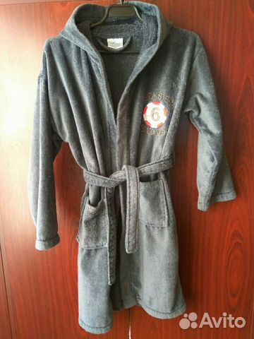 Махровый х/б халат 146+ бонус тапки 36р