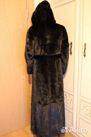 Шуба норковая длинная, цвет чёрный Шуба норковая длинная, цвет чёрный