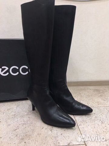 Кожаные сапоги ecco (весна-осень) новые