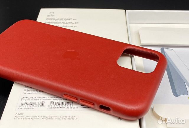 iPhone 11 Pro Натуральная Кожа Красный Чехол Про