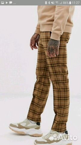Брюки в клетку topman