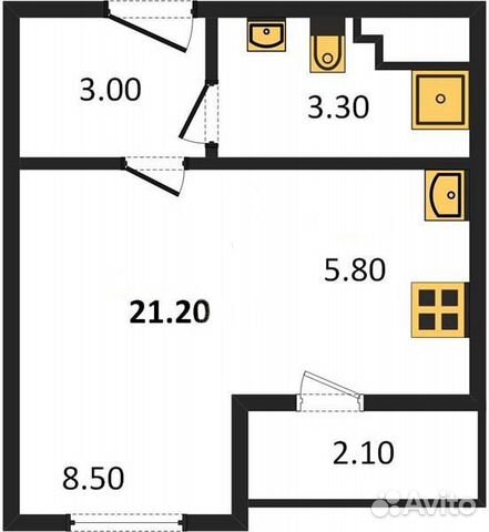 Студия, 21.2 м², 6/25 эт.
