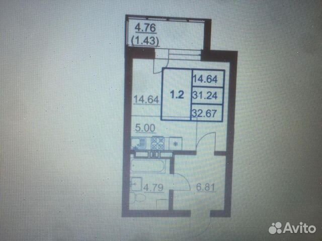 1-к квартира, 32.7 м², 18/19 эт.