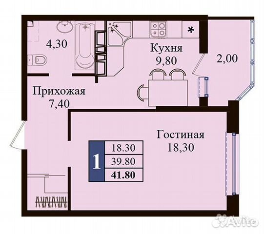 1-к квартира, 41.9 м², 23/23 эт. 1-к квартира, 41.9 м², 23/23 эт.