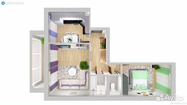 2-к квартира, 64 м², 3/10 эт.