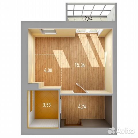 1-к квартира, 29 м², 3/3 эт.