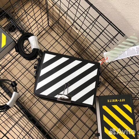 Сумка OFF-white Diag Binder Clip с желтым ремнем Сумка OFF-white Diag Binder Clip с желтым ремнем