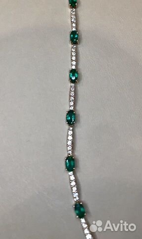 Золотой браслет с изумрудами и бриллиантами 3,5 Ct Золотой браслет с изумрудами и бриллиантами 3,5 Ct