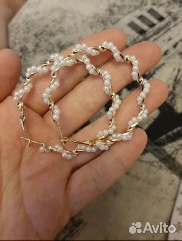 Серьги жемчужные кольца Серьги жемчужные кольца