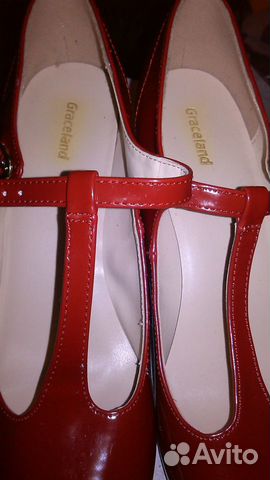 Грейсленд Красный Т-бар Туфли 40р