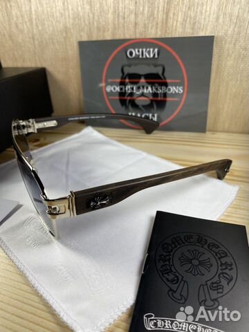 Очки chrome hearts с деревянными душками