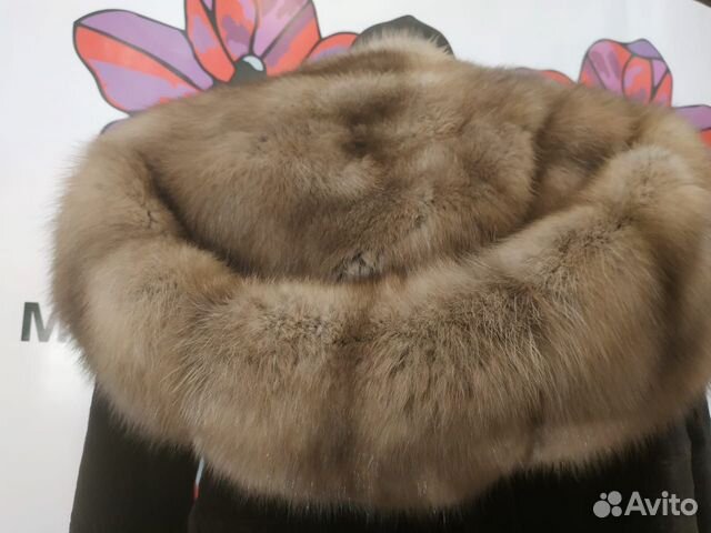 Норковая Шуба с Капюшоном Соболь O’merinos Норковая Шуба с Капюшоном Соболь O’merinos