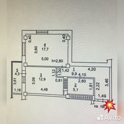 1-к квартира, 50 м², 19/21 эт.