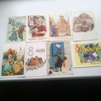 Поздравительные открытки разные 1 мая, 8 марта, фе