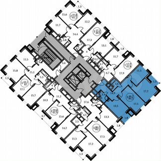 3-к квартира, 84.5 м², 11/17 эт.