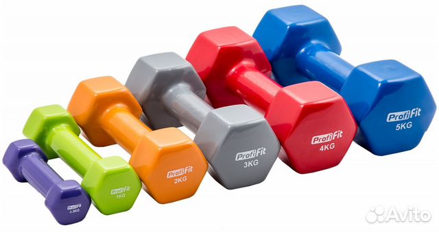 Виниловые гантели Profi-Fit 0.5 до 5